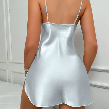 Women's small fresh short dress home casual breathable pajamas nightdress imitation silk home wear