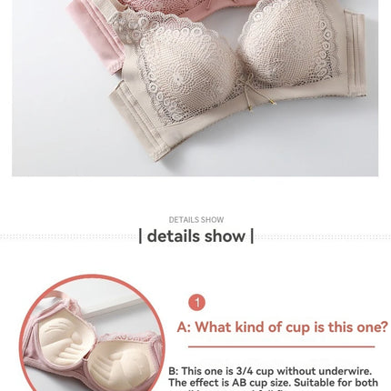 8cm Thickened Non-empty Cup Underwear Small Chest Gather Anti-sagging Hand-cup Bra Adjustable Bra Women