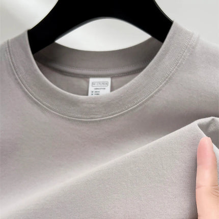 100% pure cotton summer high-end brand men's short sleeve round neck fashionable style half sleeved top breathable T-shirt