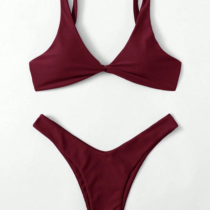 ZTVitality Solid Tie Sexy Bikini 2021 Hot Sale Padded Bra High Leg Bandage Push Up Bikini Set Brazilian Swimsuit Women Swimwear