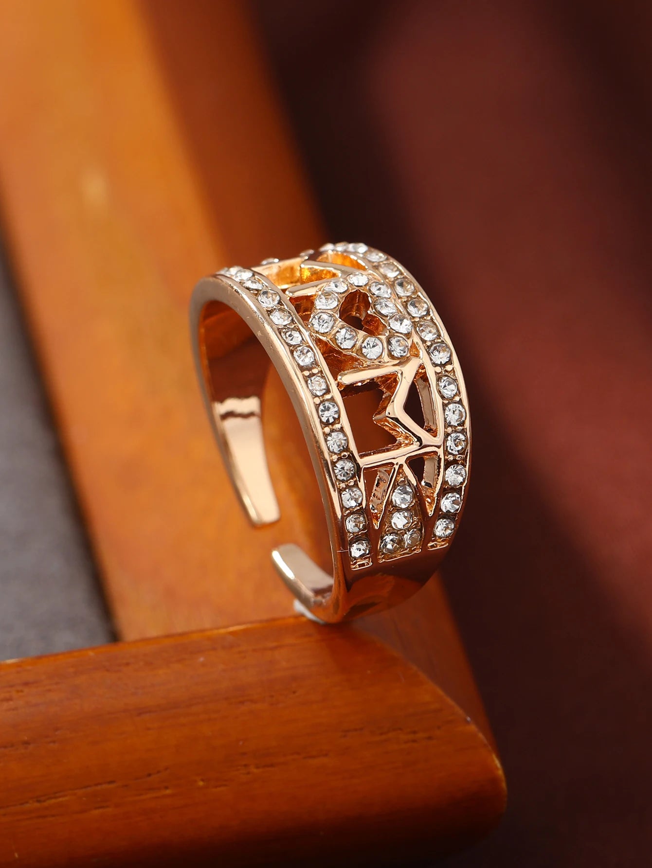 1PCS Mother's Day Mother's Ring Letter MAM Full Diamond Love Finger Ring