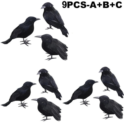 Simulation Black Crow Halloween Black Crow Props Simulation Fake Bird Ghost Festival Halloween Decoration Scary Toys