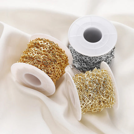 1Meter/Pack 5.5MM 14/18K Gold Plated Brass Rhombus Chain For Jewelry Making Necklace Bracelets Chain Jewelry Making Supplies