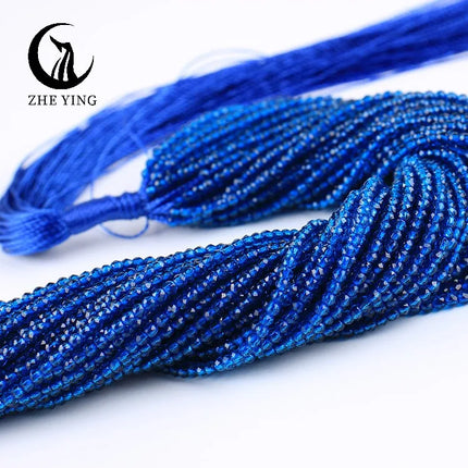 Zhe Ying 10strands/lot Tea Color Glass Beads Hydro Round Micro Faceted Crystal Loose Beads for Bracelet Necklace Accessories