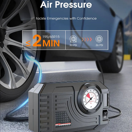 CARSUN Mini Air Pump Tire Inflator Car Electric Mini 20L/Min Portable Air Compressor For Car Motorcycles Bicycle Inflatable