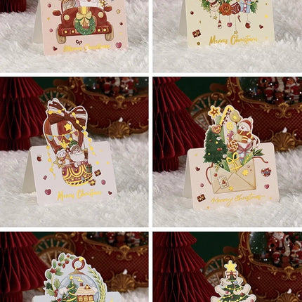 18/12/6PCS  Greeting Cards With Envelope Friend Family Blessing Postcard For Birthday New Year Christmas Gifts Xmas Decoration