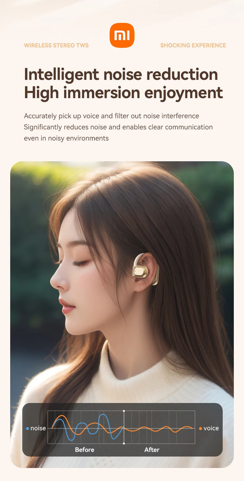 XIAOMI M62 Wireless Earbuds Hifi Sound Bluetooth 5.3 Headphones Over-Ear Headset Waterproof TWS Earphones With Mic For Android