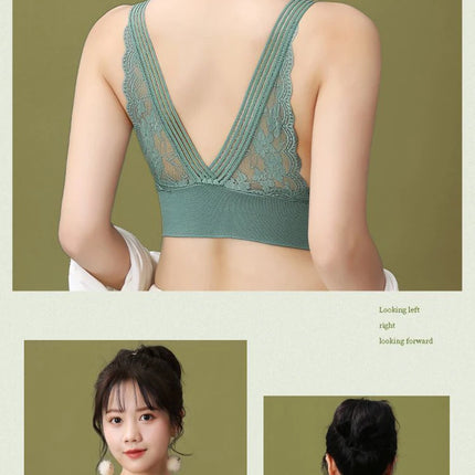 Sexy Lace Seamless Large Size Women's Bra Comfortable Breathable Sports Beauty Back Vest Sleep Gathered Wrapped Chest Tube Top