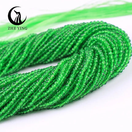 Zhe Ying 10strands/lot Tea Color Glass Beads Hydro Round Micro Faceted Crystal Loose Beads for Bracelet Necklace Accessories