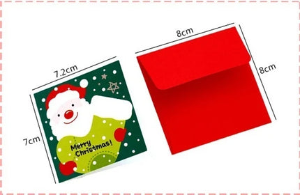 24 Pcs/lot Christmas Greeting Card Kids Mini Christmas Blessing Greeting Cards Envelope New Year Postcard Gift Card Xmas Party