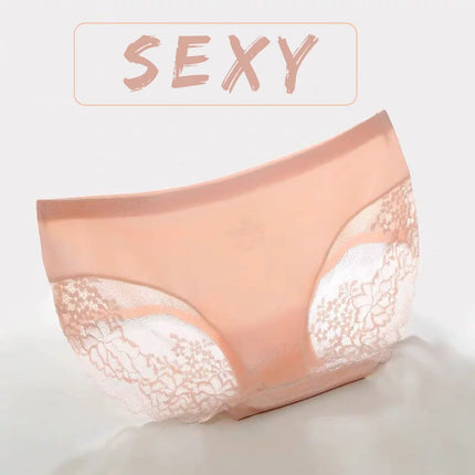 4Pcs Women'S Panties Exquisite Lace Underwear Silk Satin Sexy Seamless Girls Lingerie Female Briefs plus Size Comfort Underpants