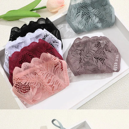 6Pcs/Set Lace Thong For Women Low Rise Soft Intimates Lingerie Sexy Lace Panties Color Ladies Comfortable Underpants Girls Panty