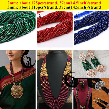 Zhe Ying 10strands/lot Tea Color Glass Beads Hydro Round Micro Faceted Crystal Loose Beads for Bracelet Necklace Accessories