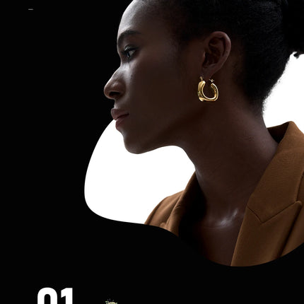 Yhpup High Quality Stainless Steel Round Geometric Chunky Hoops Earrings for Women Charm Metal Simple Fashion Jewelry Waterproof