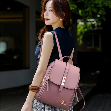 Luxury Women Leather Backpacks for Girls Sac A Dos Casual Daypack Black Vintage Backpack School Bags for Girls Mochila Rucksack