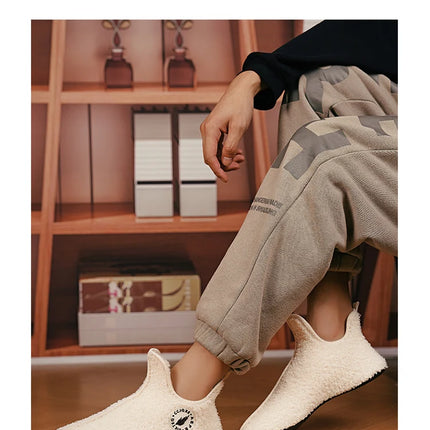 Winter Slippers Men Couples Slippers Non-slip Warm Women and Men Slipper Indoor Soft Shoes Comfortable Flat Home Cotton Shoe