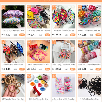 20/50pcs Kids Elastic Hair Bands Girls Sweets Scrunchie Rubber Band for Children Hair Ties Clips Headband Baby Hair Accessories
