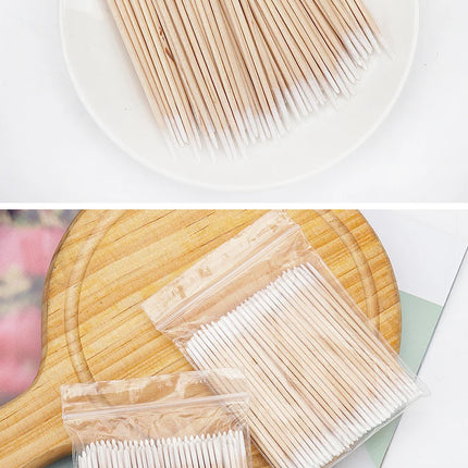 100/300 Pcs Disposable Ultra-small Cotton Swab Brush Lint Free Micro Wood Makeup Brushes Eyelash Extension Glue Removing Tools