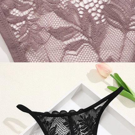 6Pcs/Set Lace Thong For Women Low Rise Soft Intimates Lingerie Sexy Lace Panties Color Ladies Comfortable Underpants Girls Panty