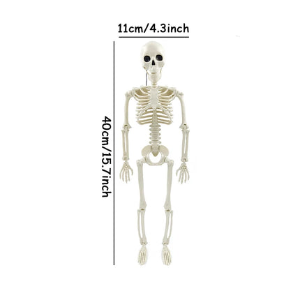 40/90cm Halloween Skeletons Fake Full Body Skull Bones Movable Halloween Party Decor for Home Bar Haunted House Horror Props