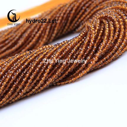 Zhe Ying 10strands/lot Tea Color Glass Beads Hydro Round Micro Faceted Crystal Loose Beads for Bracelet Necklace Accessories