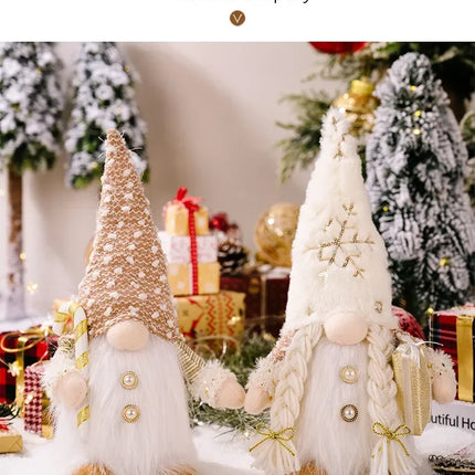 1~4pcs 2024 Christmas Doll Elf Knitted Gnome with Led Night Light Christmas Decorations for Home Xmas Navidad New Year 2025 Gift