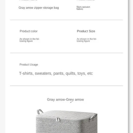 1pc Household Large Capacity Storage Bag Non-woven Material, Closet Wardrobe Organizer Can Be Used For Quilt Clothing, Toys