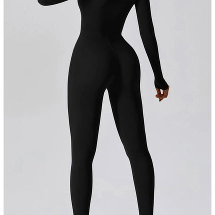 Yoga Boilersuit Long Sleeved Women's Sportswear Gym Zipper Jumpsuits Workout High-intensity Fitness One-piece Skin-tight Garment