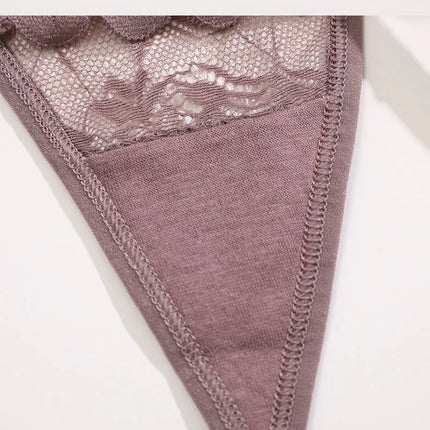 6Pcs/Set Lace Thong For Women Low Rise Soft Intimates Lingerie Sexy Lace Panties Color Ladies Comfortable Underpants Girls Panty
