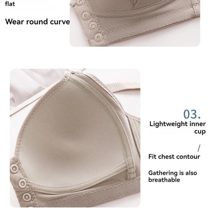 New Large Size Front Buckle Sexy Push up WOMEN'S Bra Adjustable Thin Cup Breathable Comfortable Middle-aged Mom Ladies Underwear