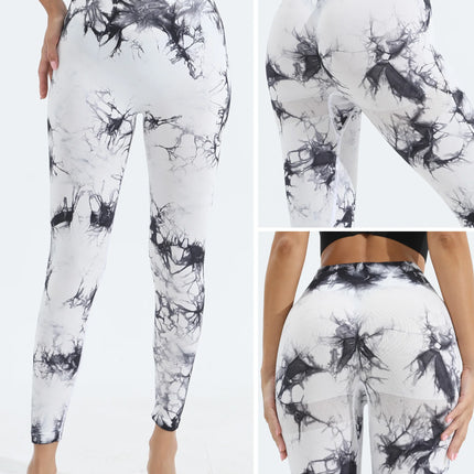 Women's Tie Dye Seamless Yoga Leggings High Waist Scrunch Butt Lifting Tights Soft&Stretchy Workout Skinny Pants
