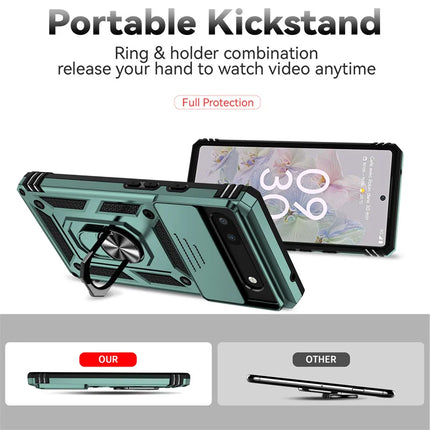 Slide Camera Protect Cover For Google Pixel 6 7 8 Pro Pixel8 Magnetic RIng Holder Shockproof Armor Phone Case For Pixel 6A 7A 8A
