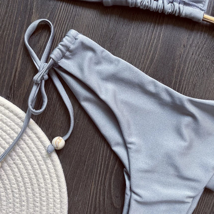 2025 New Sexy Triangle Bathing Suit for Women Brazilian Bikinis Halter Swimwear Push Up Swimsuit Metal Chain Beach Bikini Set