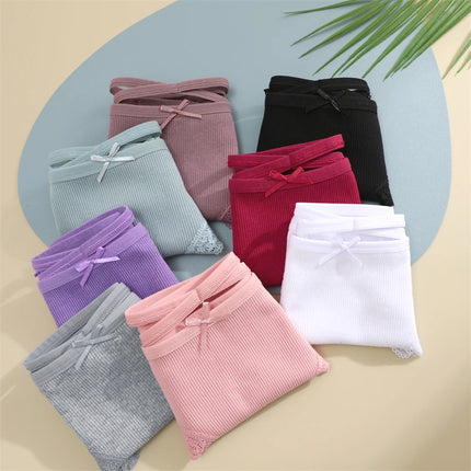 4PCS Women's Cotton Briefs Sexy Female Underpants Elasticity Comfortable Underwear Panties Lingerie S-XL  Solid Color Intimate