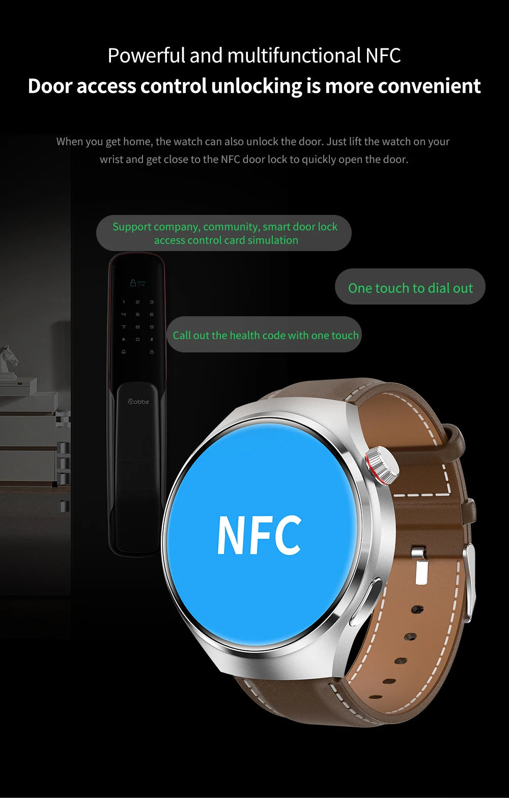 2024 New Smart Watch Heart rate Health Monitor Bluetooth Call NFC GPS Tracker IP68 Waterproof SmartWatch Men For HUAWEI GT4 Pro