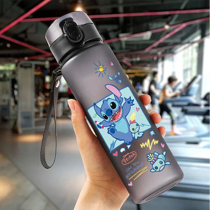 Lilo & Stitch 560ML Water Cup Children Portable Plastic Cartoon Figures Kawai Stitch Outdoor Large Capacity Sports Water Bottle