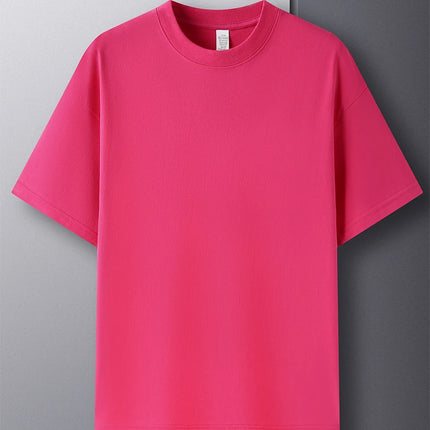 100% pure cotton summer high-end brand men's short sleeve round neck fashionable style half sleeved top breathable T-shirt