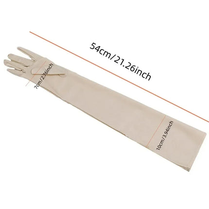 Long Satin Gloves for Women, Mittens, Monochromatic, Women's Fashion, Evening and Prom Costume, Autumn and Winter