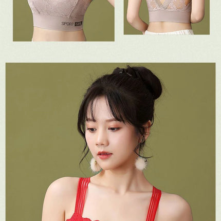 Sexy Lace Seamless Large Size Women's Bra Comfortable Breathable Sports Beauty Back Vest Sleep Gathered Wrapped Chest Tube Top