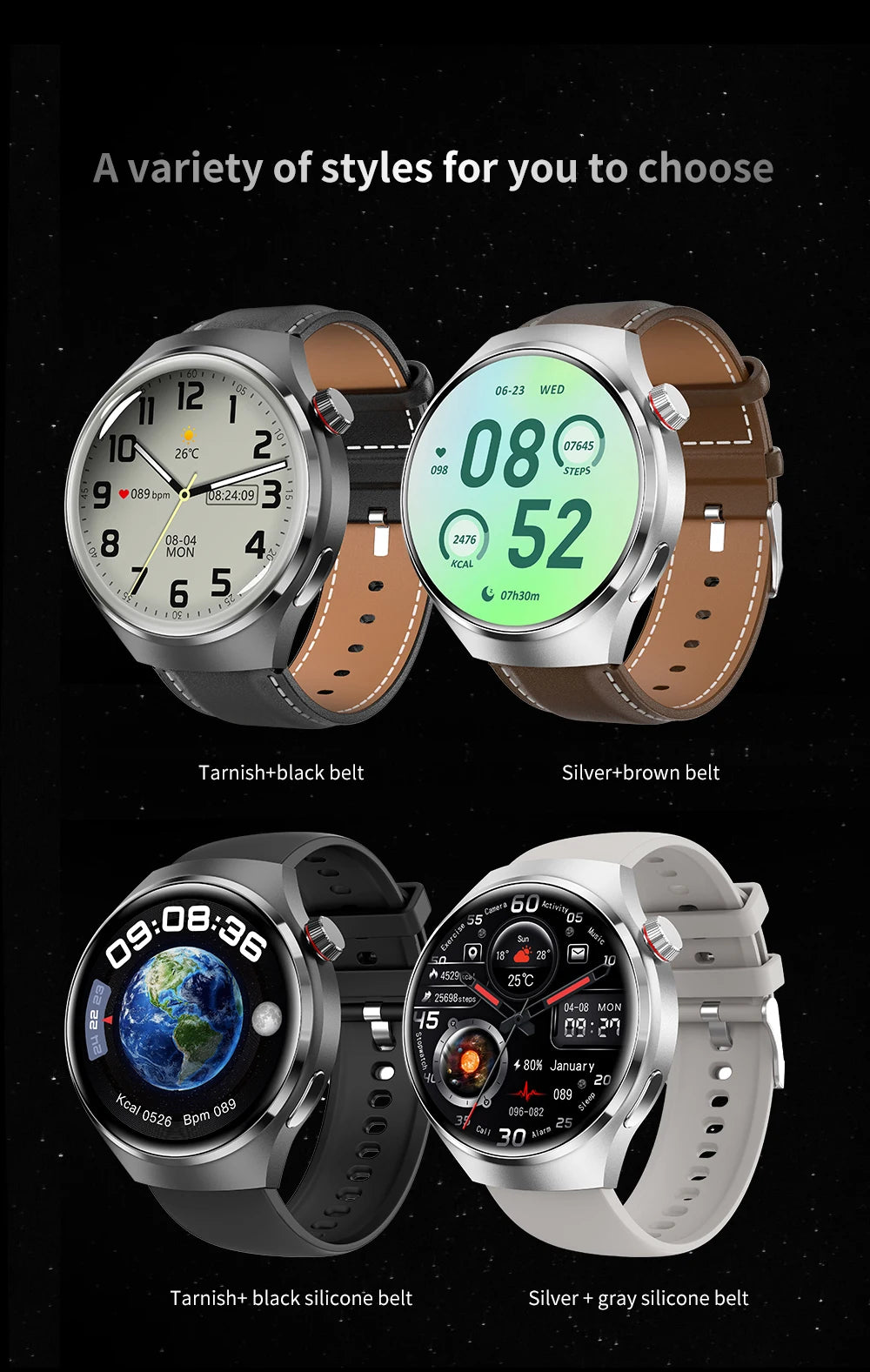 2024 New Smart Watch Heart rate Health Monitor Bluetooth Call NFC GPS Tracker IP68 Waterproof SmartWatch Men For HUAWEI GT4 Pro