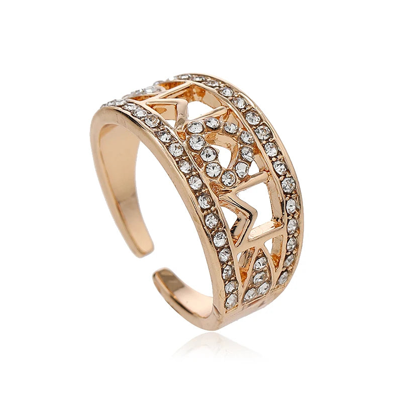 1PCS Mother's Day Mother's Ring Letter MAM Full Diamond Love Finger Ring