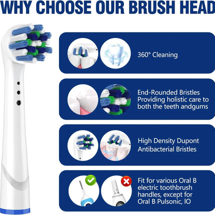 16/20PCS Brush Head nozzles for Oral B Electric Toothbrush Replacement Head Refill Sensitive Floss Cross Action for Oralb