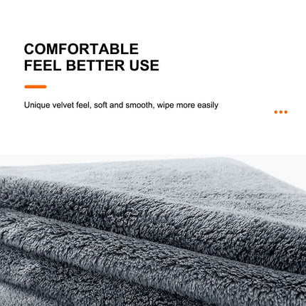 SEAMETAL 40X100CM Car Wash Towel Coral Velvet Microfiber Clean Cloth No Hemming Thickened Soft High Absorbent Car Washing Towels