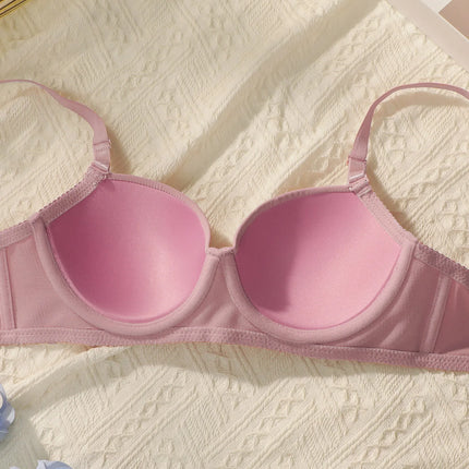 2sets Solid Underwire Lingerie Set Women Push Up Bra With Steel Ring Fashion Women Underwear Panty Everyday Bras Sets J2611