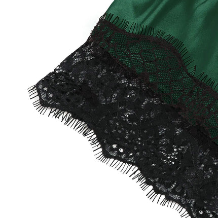 Women's 2 Piece Sexy Lace Pajama Set See-Through Bralette Cami Top and Shorts Breathable Sleepwear Plus Size Summer Lingerie