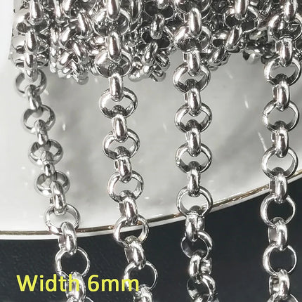 1meter Stainless Steel Necklace Chain for Jewelry Making DIY 1:3 NK Rolo Cable Link Curb Chains Thick Chain Bracelet Accessories