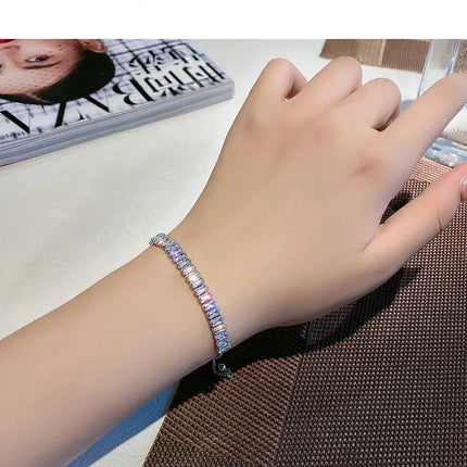 Full of Rhinestone Stainless Steel Bracelet For Women 2022 New  Designer Shiny Luxury Zircon Adjustable Bracelets Jewelry Gift