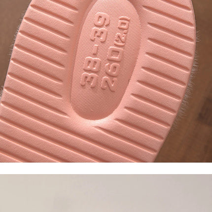 Women Fashion Plush Warm Bows Cotton Slippers Couple Winter New Thick Soft Sole Slides Men Indoor Floor Flat Home Non-slip Shoes