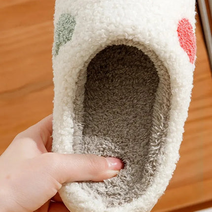 Women's Cute Small Heart Design Slippers Multicolor Winter Home Shoes Romantic Love Comfy Flat Girl Friend Gift Houseshoes