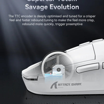 Attack Shark X6 26K DPI Wireless Game, PixArt PAW3395, RGB Magnet, Macro, PC/Laptop